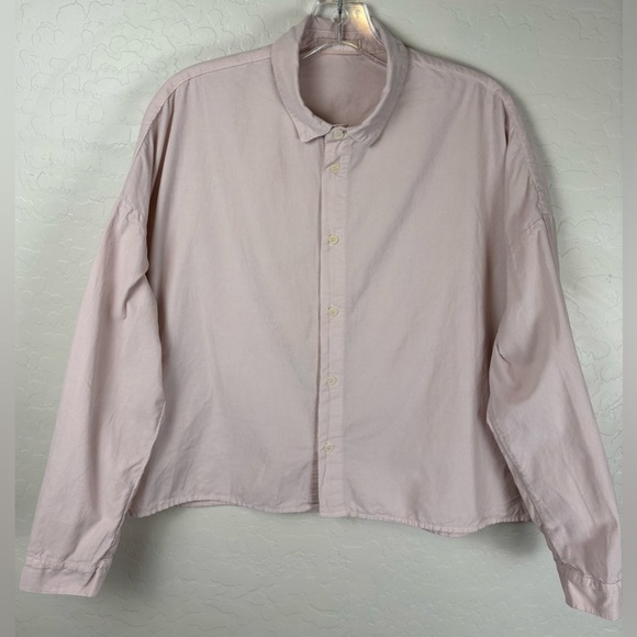 CP Shades Micro Corduroy Long Sleeve Button Up Shirt M Pale Pink Vintage 1137 - Picture 1 of 7